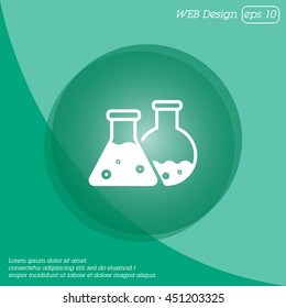 Web icon. Laboratory flasks