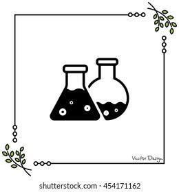 Web icon. Laboratory flasks