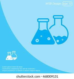 Web icon. Laboratory flasks