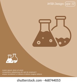 Web icon. Laboratory flasks