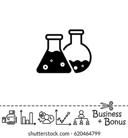 Web icon. Laboratory flasks
