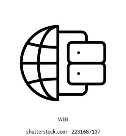 web icon. Line Art Style Design Isolated On White Background