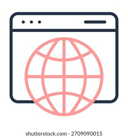 Ilustración vectorial de diseño de color de línea de icono de Web