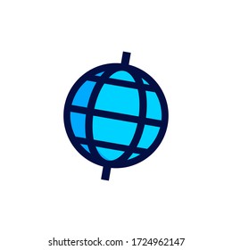 Web icon. Line internet vector. Trendy flat world globe outline ui sign design. Thin linear network graphic pictogram for web site, mobile application. Logo illustration.