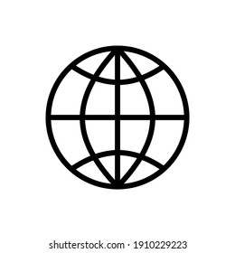 Web icon. Line internet vector. Trendy flat world globe outline ui sign design. Thin linear network graphic pictogram for web site, mobile application. Logo illustration. Eps10.