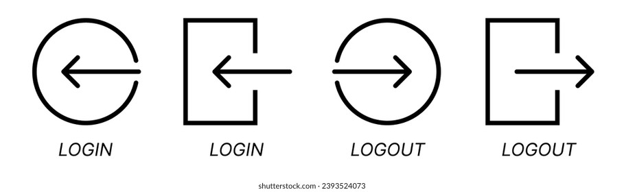 web icon line, mobile. white background vector icon. login and logout icon