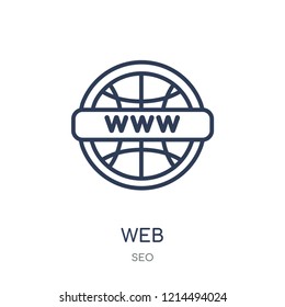 Web icon. Web linear symbol design from SEO collection. Simple outline element vector illustration on white background.