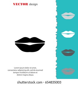 Web icon. Lips. vector illustration