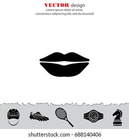 Web icon. Lips. vector illustration
