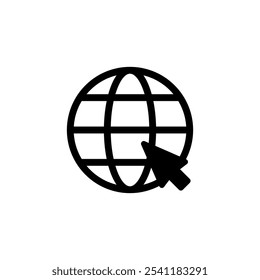 Web icon logo design. go to web sign and symbol. web click icon. Global search icon