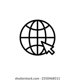 Diseño del logotipo del icono del Web. vaya a la muestra y al símbolo del Web. icono del Hacer clic del Web. Icono de búsqueda global