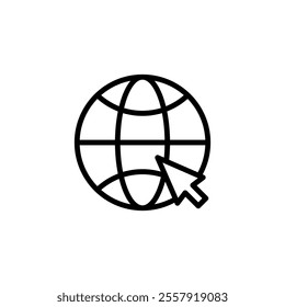 Web icon logo design. go to web sign and symbol. web click icon. Global search icon