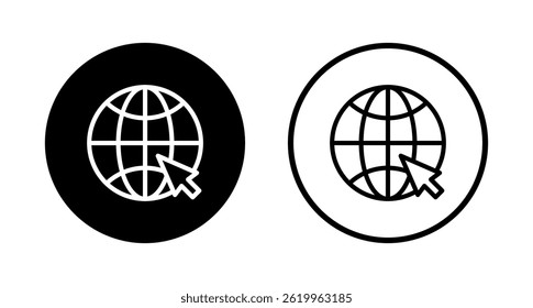 Web icon logo design. go to web sign and symbol. web click icon. Global search icon