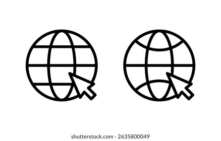 Web icon logo design. go to web sign and symbol. web click icon. Global search icon