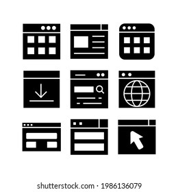 Web-Symbol oder Logo einzeln auf Zeichen, Vektorgrafik - Sammlung von hochwertigen Vektorsymbol in schwarzem Stil
