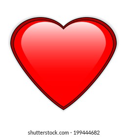 Web icon - love heart on white background.
