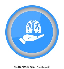 Web icon. Lungs in hand