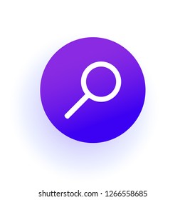 The web icon of a Magnifier. Search sign. Purple gradient. Professional web design. Vector illustration. EPS10.