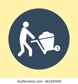 Web Icon of Man With Utility Cart.