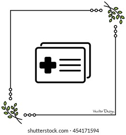 Web icon. Medical forms, medical certificate