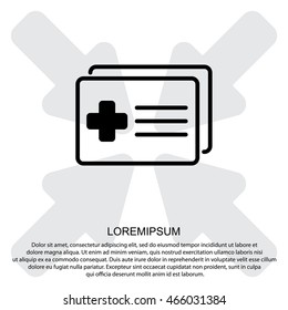 Web icon. Medical forms, medical certificate