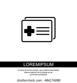 Web icon. Medical forms, medical certificate