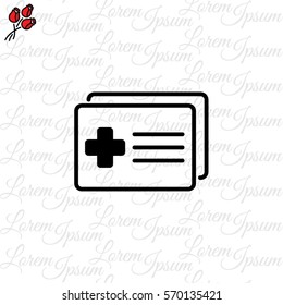 Web icon. Medical forms, medical certificate