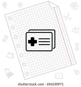 Web icon. Medical forms, medical certificate