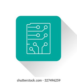 Web icon of microchip, vector design