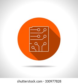 Web icon of microchip, vector design