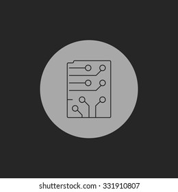 Web icon of microchip, vector design