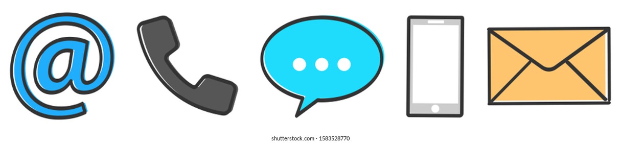 web icon mobile internet telephone and mail 