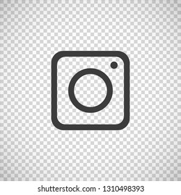 Web icon of modern lineart camera. Digital application pictogram