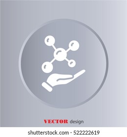 Web icon. Molecule in hand
