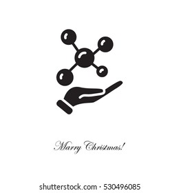 Web icon. Molecule in hand