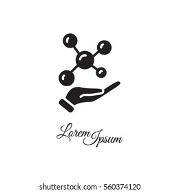 Web icon. Molecule in hand
