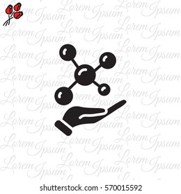 Web icon. Molecule in hand