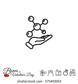 Web icon. Molecule in hand
