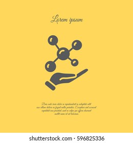 Web icon. Molecule in hand