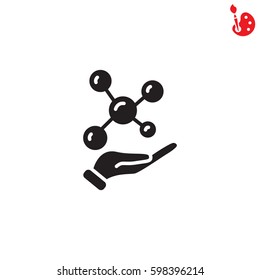 Web icon. Molecule in hand