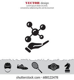 Web icon. Molecule in hand
