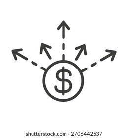 Web Icon Money Distribution Flow