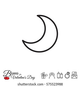 Web icon. Moon, crescent