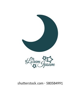 Web icon. Moon, crescent