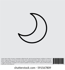 Web icon. Moon, crescent
