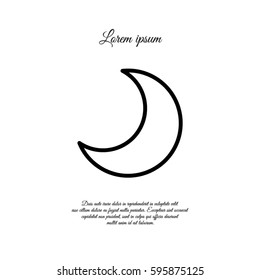 Web icon. Moon, crescent