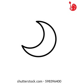 Web icon. Moon, crescent