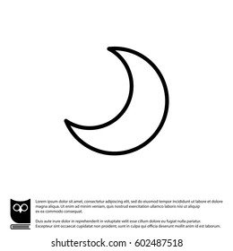 Web icon. Moon, crescent