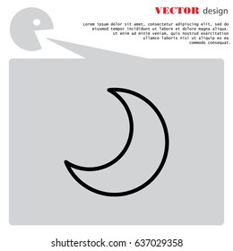 Web icon. Moon, crescent