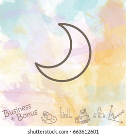 Web icon. Moon, crescent